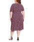 Фото #2 товара Plus Size Printed Short-Sleeve Midi Dress
