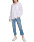 Фото #5 товара Women's Double-Crepe Button-Down Roll-Tab-Sleeve Shirt