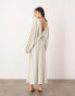 ASOS EDITION v neck drapey maxi dress in linen mix stripe