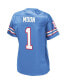 Фото #2 товара Women's Warren Moon Light Blue Houston Oilers Gridiron Classics Retired Player Replica Jersey