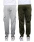 Фото #1 товара Men's Heavyweight Fleece-Lined Cargo Jogger Sweatpants, Pack of 2