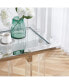 Silver Stainless Steel With Acrylic Frame Clear Glass Top End Table