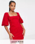 Фото #2 товара ASOS DESIGN Petite cord corset mini dress in red