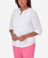 Women's Paradise Island Button Front Eyelet Top