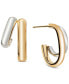 ფოტო #1 პროდუქტის Double Polished Oval & Round Hoop Earrings in 10k Two-Tone Gold