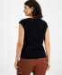 ფოტო #2 პროდუქტის Women's Solid Zip-Shoulder Blouse, Created for Macy's