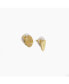 ფოტო #2 პროდუქტის Dainty Hammered Circle Stud Earrings Gold