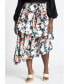 Фото #2 товара Plus Size Asym Tiered Printed Skirt