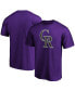 Фото #1 товара Men's Purple Colorado Rockies Official Logo T-shirt