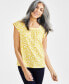 Women's Cotton Printed Square-Neck Top, Created for Macy's