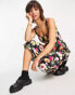 Whistles Maila electric floral dress in black multi