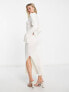 Фото #4 товара & Other Stories rib knitted midi dress in white