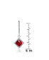 Фото #2 товара Sterling Silver Red and Clear Cubic Zirconia Dangle Earrings