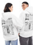 ASOS DESIGN oversized hoodie in white with back photographic print