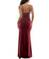 ფოტო #2 პროდუქტის Juniors' Cowlneck Ruched Gown