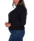 Фото #4 товара Black Label Plus Size Embellished Mock Neck Ribbed Sweater