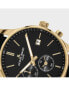 ფოტო #2 პროდუქტის Men's London Watch with Leather Strap, Solid Stainless Steel IP Gold, 1-2125