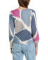 Nic+Zoe Slub Printed Tiles Femme Sleeve Sweater Women's