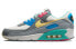 Фото #1 товара Nike Air Max 90 Air Sprung 复古 耐磨防滑减震 低帮 跑步鞋 男款 灰白蓝 / Кроссовки Nike Air Max DM8171-001