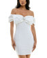 ფოტო #1 პროდუქტის Juniors' Off-The-Shoulder Bow-Neck Bodycon Dress