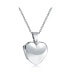 ფოტო #1 პროდუქტის Simple Plain Puff Heart Shaped Photo Lockets For Women That Hold Pictures Polished .925 Silver Locket Necklace Pendant