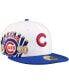 Фото #1 товара Men's White/Royal Chicago Cubs Major Sidepatch 59FIFTY Fitted Hat