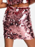 Фото #3 товара Collective the Label Petite exclusive disc sequin mini skirt co-ord in pink