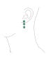 Фото #4 товара Long Geometric Green Teardrop CZ Statement Chandelier Earrings For Women Prom