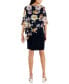 ფოტო #2 პროდუქტის Plus Size Floral-Print Cape-Sleeve Dress
