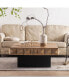 41.73"Three-Dimensional Embossed Pattern Square Retro Coffee Table With 2 Drawers And MDF Base