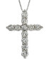 Фото #1 товара Diamond Cross 18" Pendant Necklace (2 ct. t.w.) in 14k White Gold