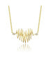 ფოტო #1 პროდუქტის Sterling Silver 14K Gold Plated Cubic Zirconia Spring Ring Heartbeat Necklace