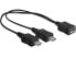 Delock 20.5cm - USB micro-B - 2 x USB micro-B - 0.205 m - Micro-USB B - 2 x Micro-USB B - USB 2.0 - Male/Female - Black