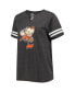 ფოტო #2 პროდუქტის Women's Heather Charcoal Cleveland Browns Plus Size Throwback Notch Neck Raglan T-shirt