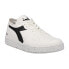 Фото #2 товара Diadora Mi Basket Row Cut 2030 Lace Up Mens White Sneakers Casual Shoes 178543-