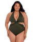 Фото #1 товара Plus Size Twist-Front Cut-Out One-Piece Swimsuit