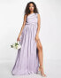 Фото #2 товара Anaya Bridesmaid satin one shoulder thigh split dress in lilac