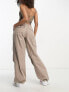 Фото #2 товара ASOS DESIGN Tall parachute cargo trouser in washed sand