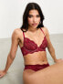 ASOS DESIGN Sienna lace underwired plunge bra in red