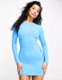 Женское мини-платье Simmi Clothing Simmi Verführerisches, figurbetontes Minikleid in Blau mit Rückenschnürung BLAU, 38 - фото #1