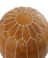 24" x 24" x 18" Leather Moroccan Floral Stitching Pouf