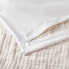 King Reversible Textured Cotton Chambray Coverlet Sham White - Casaluna