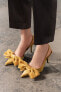 Фото #1 товара Бархатные туфли с ремешком на пятке и бантом ZARA