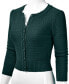 Фото #7 товара Vertvie women's bolero cardigan, 3/4-sleeve cropped cardigan, elegant crew neck jacket, knitted cardigan with button front