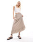 Фото #3 товара ONLY Tall gingham maxi skirt in brown