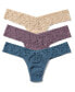 Women's Holiday 3 Pack Low Rise Thong Underwear