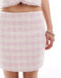 Фото #5 товара ASOS DESIGN a-line boucle tailored mini skirt in pink