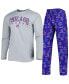 Фото #2 товара Пижама Concepts Sport для мужчин Роял, Серый Chicago Cubs Breakthrough Top and Pants Sleep Set