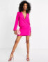 Фото #1 товара ASOS DESIGN – Kurzes Blazer-Kleid in Rosa mit drapiertem Gürtel mit Schnalle