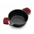 Casserole with glass lid BRA A410328 Black Red